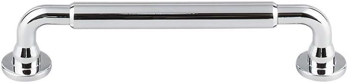 Top_Knobs Lily Pull Color Polished Chrome 5 1/16” Length Serene Coll Contemporary Transitional Bar Handle Decorative Kitchen Drawer Cabinet Door Hardware Dresser Bathroom Metal Interior Home