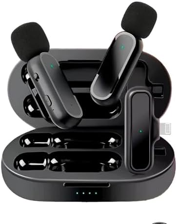 Microfone Lapela Duplo 2 Peças Sem Fio Profissional Gravação Prem...