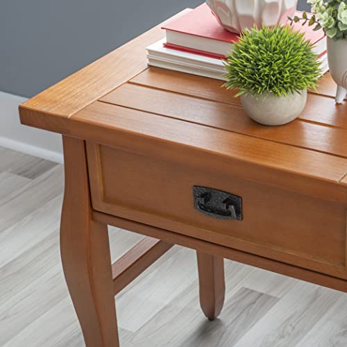 Linon 76057Ant01U Antique Finish Santa Fe End Table, Brown Brown End, 17.99"D X 24.02"W X 24.02"H #TOP4