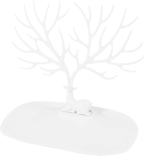 Ultnice - jewellery stand for rings, bracelets and necklaces - stag antlers, tree jewellery holder, white, blanc