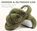 COFACE Women's Fluff Slippers House Open Toe Faux Fur Ladies Fashion Platform Fuzzy Slide Shoes with Comfort Arch Support, Indoor Outdoor Sole, Green Size 7