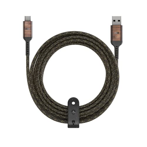 House of Marley REWIND Ladekabel - USB C Auf USB A Ladekabel, Extra langes verwicklungsfreies Kabel 3M, Gefertigt aus nachhaltigen Materialien