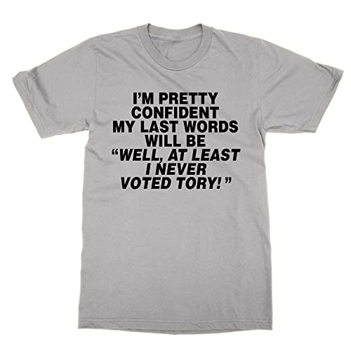 T-shirt Never Voted Tory gris L tee shirt engagé humour politique britannique