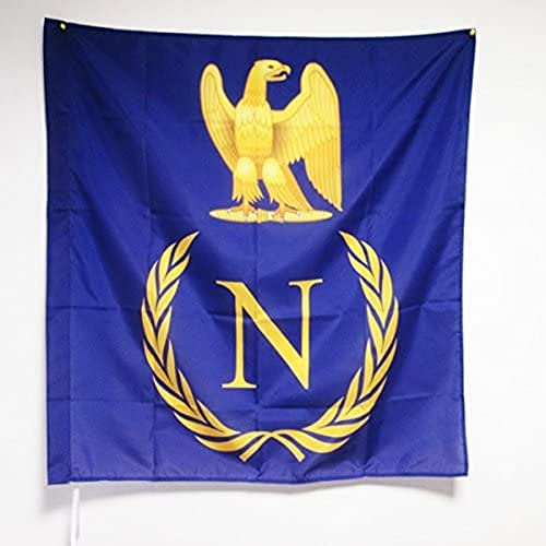 AZ FLAG - Drapeau Bouclier Napoléon Bonaparte - 90x90 cm - Drapeau Empire Français 100% Polyester Avec Fourreau et Cordelette - Pavillon 80 g