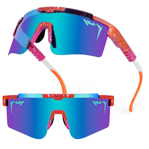 AEVIXC 2-Sizes Kids Youth Baseball Sunglasses Men Women Vipers Sunglasses Softball Boys Girls True Polarization & UV Protection (Homerun Horizon)