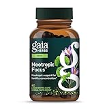 Gaia Herbs Nootropic Focus - Brain & Cognitive Support Supplement to Help Maintain Healthy Concentration* - with Saffron, Lemon Balm & Spearmint - 40 Liquid Phyto-Capsules (20 Servings)