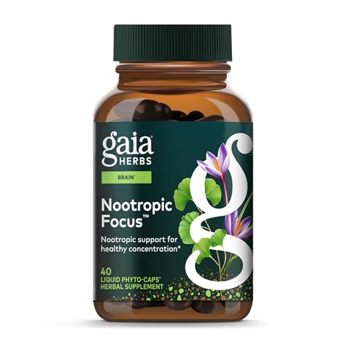Gaia Herbs Nootropic Focus - Brain & Cognitive Support Supplement to Help Maintain Healthy...