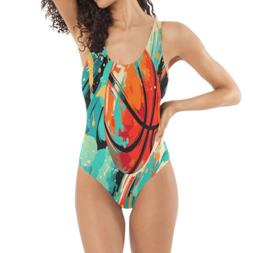 Maillot de bain 1 pièce femme bikini monokini swimsuit plage orange