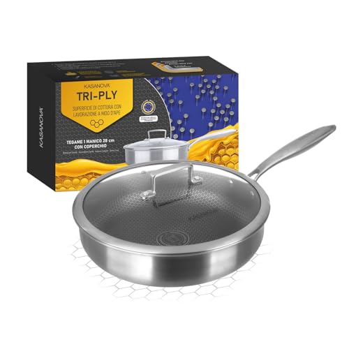 KASANOVA 28 cm Frying Pan with 3 Ply Three Layer Lid