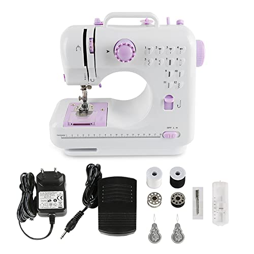 Machine à Coudre électronique, Mini Machine à Coudre Portable, avec 12 Points différents et Pédale, Semi-automatique, Fils doubles-Aiguille unique-Machine à tête unique, Modèle 505 – vue 3