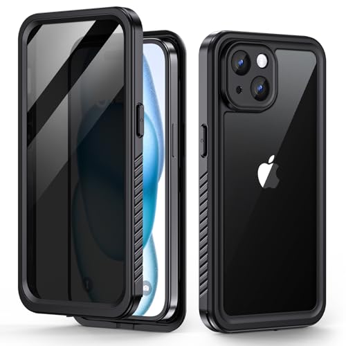 Protection écran iPhone 15 anti espion et coque imperméable antichoc 360