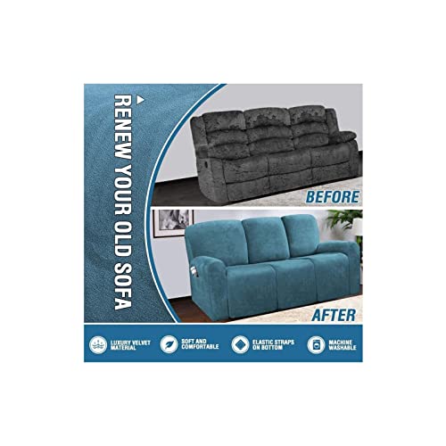 Protector de muebles elástico para cubrir sillón relax de 3 plazas 4