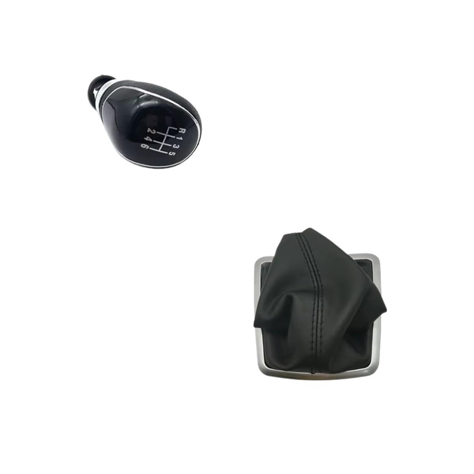 Ouvecr Black Large 6Speed Car Shift Gear Knob Handle For Focus 2 Mk2 Fl Mk3 Mk4 Mk7 For Mondeo For Kuga For Galaxy For Fiesta 5 Speed 6 Gear Shift Knob Manual Gear Shift Cover(Black Large 6Speed)