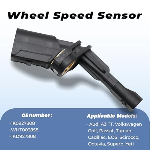 4 Stück ABS-Raddrehzahlsensor Drehzahlfühler Hinten Rechts für Audi A3 TT VW Golf Passat Tiguan Caddy EOS Scirocco Octavia Superb Yeti 1K0927807 1K0927808