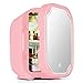 ZHANGTAOLF Desktop refrigerador Portátil Mini refrigerador con luz LED 8L Cosmetic Skincare Refrigeradores Maquillaje para el hogar Oficina y Coche Frigorífico Máscaro Máscar,Rosado