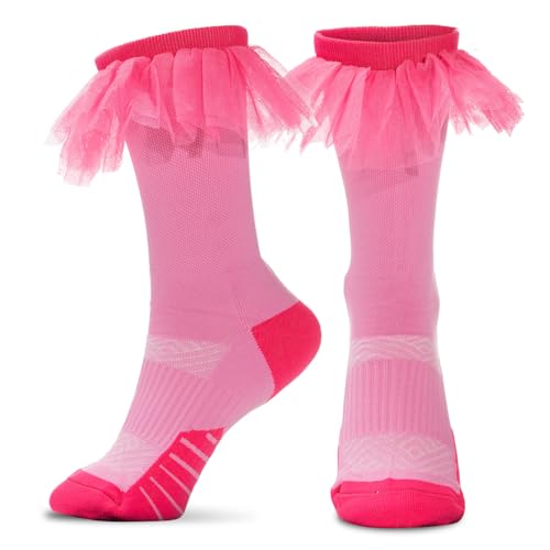 Gone For a Run Princess Running Tutu Socks - Pretty in Pink Running Costume Socks for Women - Mid-Calf - Adult