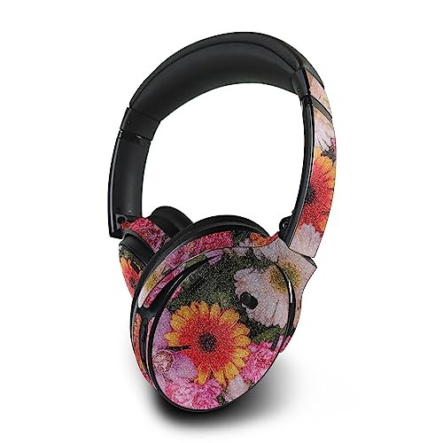 Image of MightySkins Glossy Glitter Skin Compatible with Bose QuietComfort 45 Headphones Watered Flowers | Protective, Durable High-Gloss Glitter Finish | Easy to Apply | Made in the USA