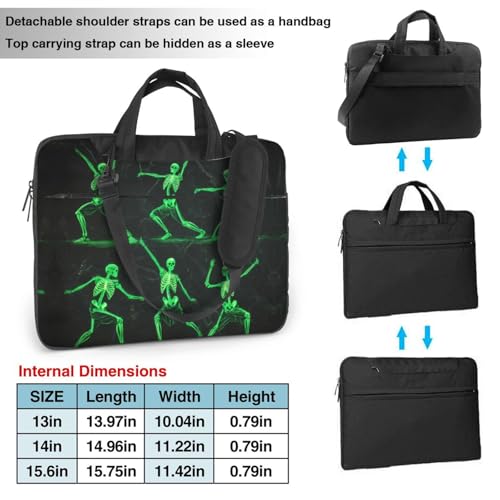 Maletín para portátil impermeable 14 pulgadas verde esquelético miniatura 4