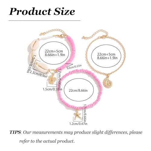 Image of YANCHUN Shell Anklets for Women Waterproof Sea Shell Starfish Ankle Bracelets Summer Beach Dresses Outfits Accessories for Women