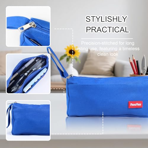 Image of Pencil Case with Zipper, Pencil Pouch for Students, Large Capacity Oxford Pen Bag for Girls, Portable Pouch for School & Office