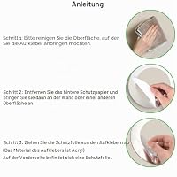 SSyang Abnehmbare Wandaufkleber aus Kristall, Runde Spiegel Einstellung Wand Aufkleber Aufkleber Dekoration, Wandtattoo, Spiegel, Wandtattoo, für Zuhause Wohnzimmer Schlafzimmer Deko (Silber) – Ansicht 2