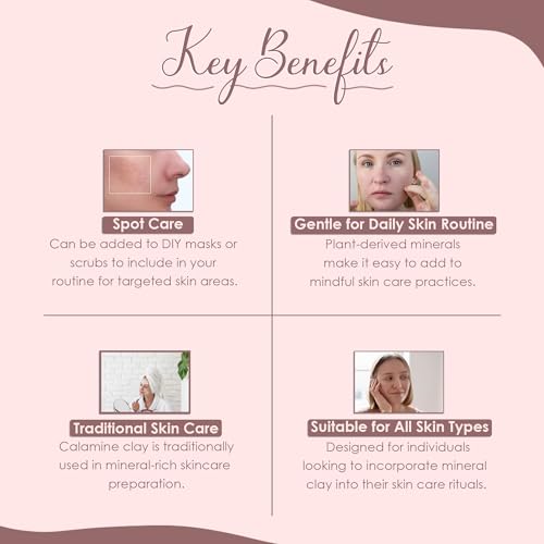 minature Calamine Clay Powder, 227g(8 oz) Resealable Pouch| Pure Natural Facial Cleansing Mask| DIY for Scrubs, Bath Bombs & Face Mask