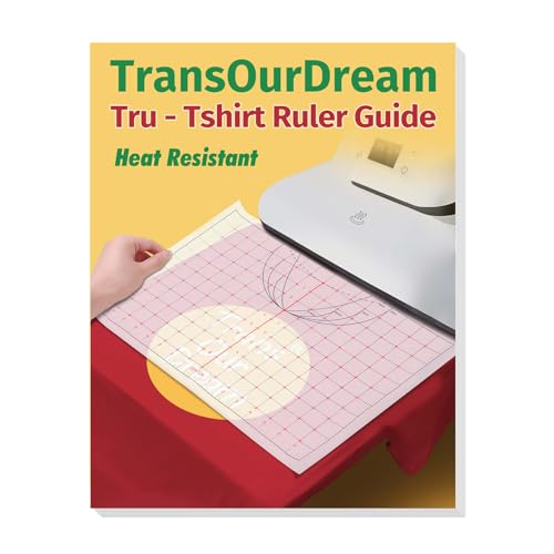 Image of TransOurDream Heat Transfer Paper Supplies Reusable Direct Heat Resistant Tshirt Ruler Guide 10-Pack 16'' Large Cuttable Alignment Ruler, Special /V-Neck /Round Vinyl Centering Tool, S-5XL Adult Youth