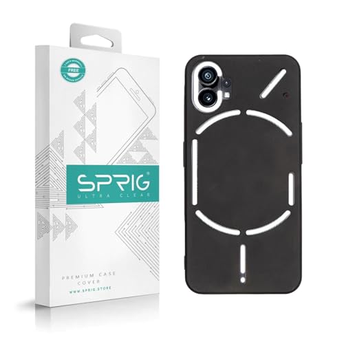 Image of SPRIG Compatible with Nothing Premium 1 Premium FlexTone (TPU) Back Cover Drop Tested Shock Proof Mobile Case for Men, Women, Boys and Girls with Camera Protection (Black)
