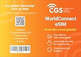 WorldConnect eSIM | Eine eSIM für mehr als 160 Länder | Lokale Gebühren an jedem Reiseziel | Zahlen Sie nur für das, was Sie verwenden, volle Kontrolle über Ihre Nutzung in unserer App | Laden Sie Ihr