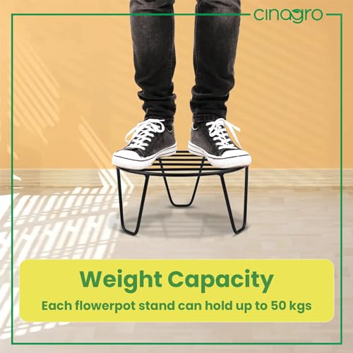 CINAGRO Plant Stand for Balcony, Metal Plant Stand, Pot Stand for Outdoor & Indoor Plants, Anti Rust Flower Pot Stand, Plant Stand for Living Room,... - Image 6