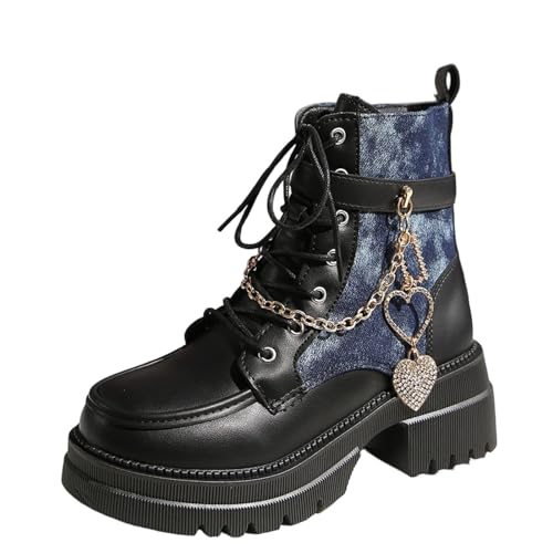 Bottes de rue épaisses pour femme en version décontractée multicolore