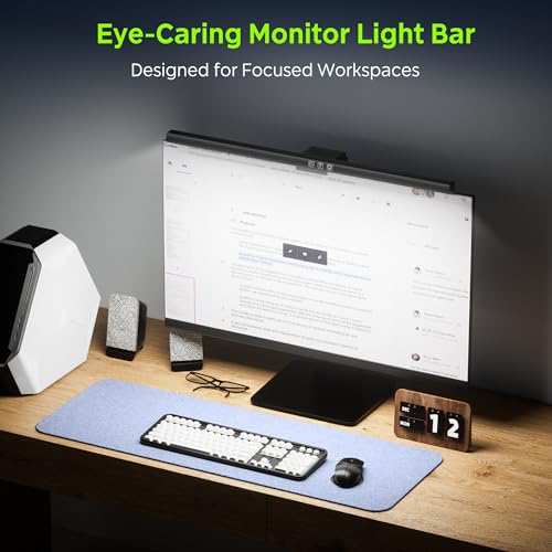 Image of Quntis Computer Monitor Lamp, 50CM Screen Monitor Light Bar for Eye Caring, e-Reading LED Desk Lamp with Auto-Dimming & Timing Function, Touch Control No Screen Glare Space Saving Home Office Lamp