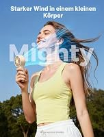 Aecooly Mighty Handventilator, Tragbarer Mini Ventilator, USB-aufladbar [Max. 10 Stunden Kühlzeit], Mini-Akku-betrieben, ideal für unterwegs, Sommer, Geschenk für Frauen und Mädchen – Beige – Ansicht 2