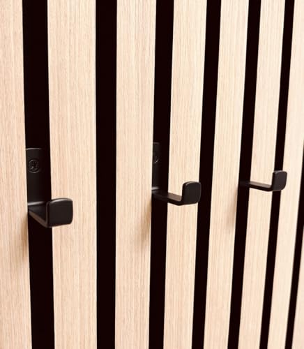 Vleugel Garderobenhaken für Akustikpaneel 4er Pack Metall Schraubmontage verschiedene Breiten (10 mm)