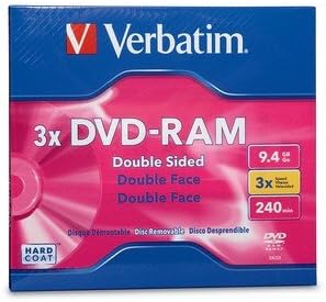 6 Pack Disc, DVD-RAM, 9.4GB, R/W, double sided, type 4, removable, 1pk, 3X, DVD-RAM, 9.4GB