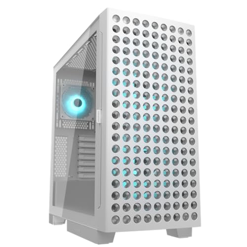 Cougar Gaming | Boîtier PC Gaming ATX - AIRFACE ECO RGB - Blanc - Design Mesh Haute Ventilation - Éclairage RGB Personnalisable - Compatible Cartes Graphiques Longues
