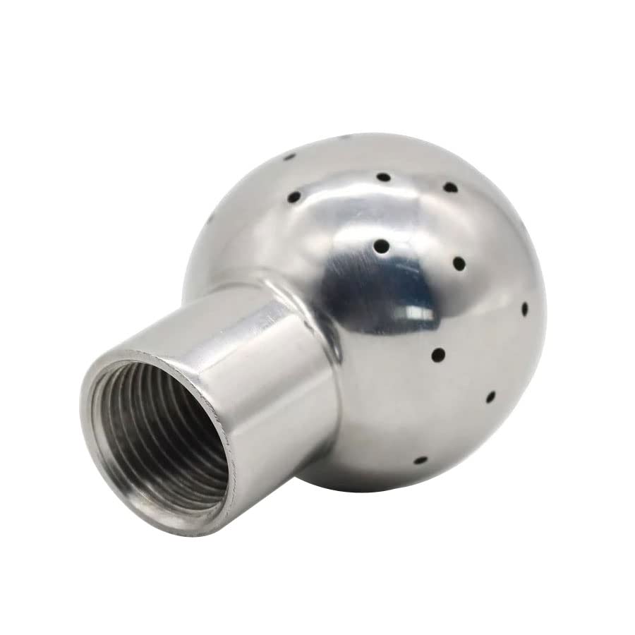 Bola de limpieza fija de 1-1/4" en acero inoxidable 304 con rosca hembra 3