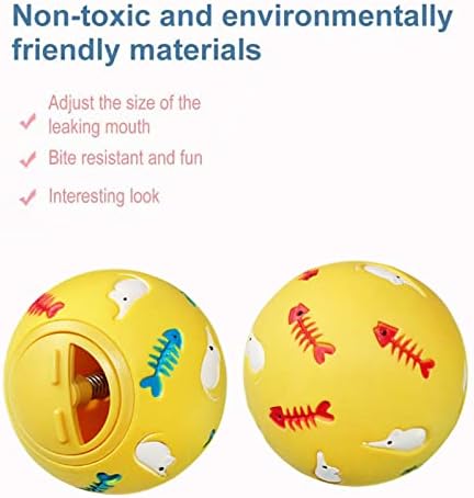 jiuhao Pet Food Ball Toys-Cat Treat Ball Tumbler Pet Food Feeder, Pet Slow Eating Bowl, Pet Food Dispenser Toys IQ Treat Interactive Feeder Balls Smart Puzzle Toy