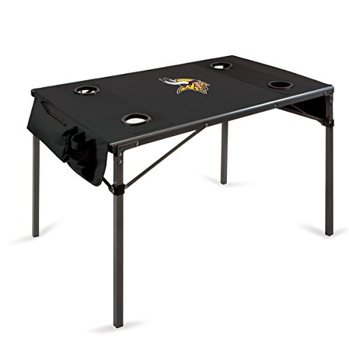 NFL Minnesota Vikings Travel Table with Digital Print, One Size, Black NFL Minnesota Vikings Travel Table with Digital Print, One Size, Black