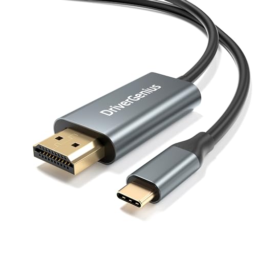 DriverGenius 1,8m USB-C auf HDMI 4K/30Hz Adapter (Stecker/Stecker) - Kompatibel mit PCs, Laptops im DP-Alt Mode, Spielkonsolen und Monitoren, Metallstecker (Modell: UC2HD430-18-M2)