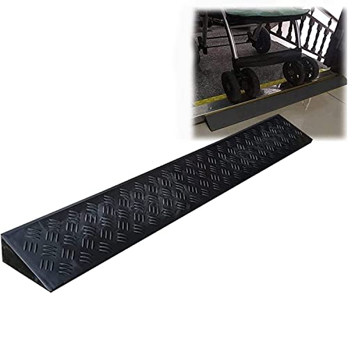 Rampa de acceso de plástico resistente y antideslizante, ideal para entradas de vehículos, accesos a viviendas, aceras, sillas de ruedas, scooters de movilidad y carros de jardín (Negro, 100 x 15