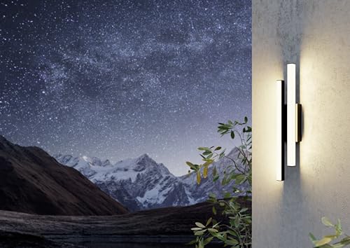 Eglo LED Outdoor wall Light Serricella, Outside wall lamp with 2 Light Bars, Porch Lighting Made of Metal in Black - Image 2