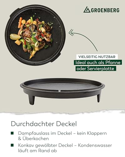 Groenberg Feuertopf Askja Pot 10L Koch Topf Dutch Oven Camping Outdoor Gusseisen