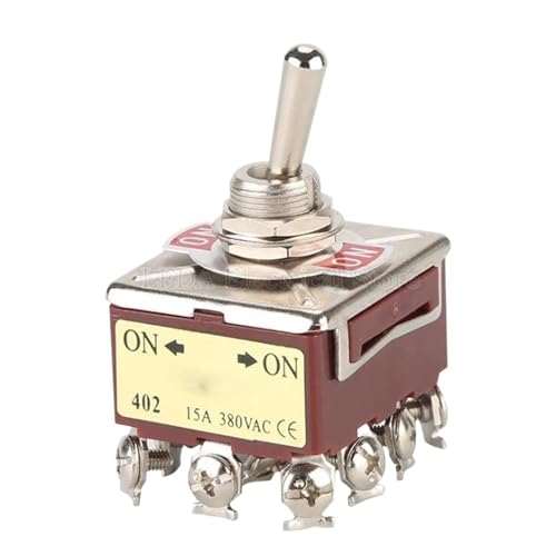 Interrupteur à bascule ON-ON bipolaire 12 broches haute tension 15A 380V E-TEN402 marron x2