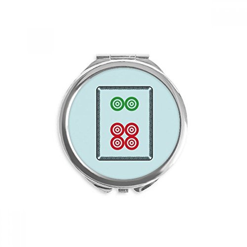 Miroir portable 2,6 pouces mahjong points cercle rond