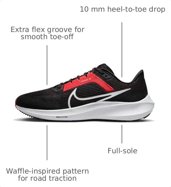 Image of Nike Pegasus 39 Men's Running Shoes, Black, White, Purple, 8.5