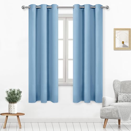 Image of DWCN Blackout Curtains for Bedroom Living Room 42 x 63 Inch Long Light Blue