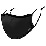 [DaLaCa] マスク 繰り返し 洗える メッシュ生地【アウトドアメーカーの呼吸がしやすい2WAYマスク】 選べる8色！ (1枚入, ブラック)