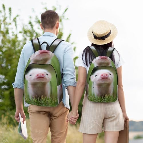 Mochila de viaje con estampado de cerdo para portátil de mujer 6