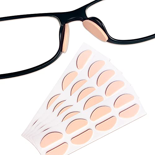 Festful Eyeglass Nose Pads,20 Pairs of Soft Foam Nose Pads, (D-shape/20 * 8mm) (Skin Color)